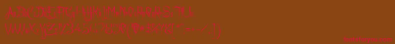 ACharmingFont Font – Red Fonts on Brown Background