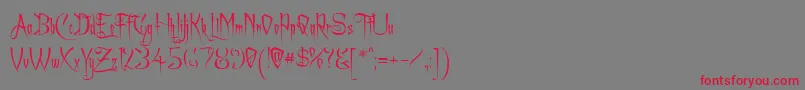 ACharmingFont-fontti – punaiset fontit harmaalla taustalla
