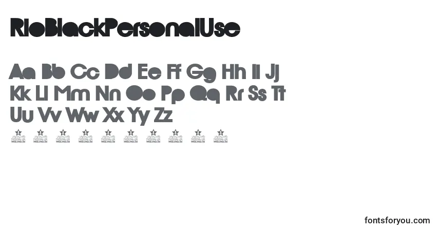 Schriftart RioBlackPersonalUse – Alphabet, Zahlen, spezielle Symbole