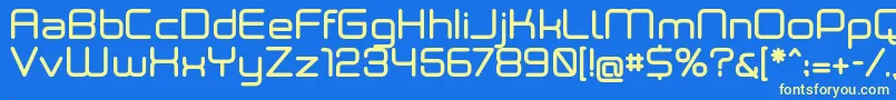 Neogreymedium Font – Yellow Fonts on Blue Background