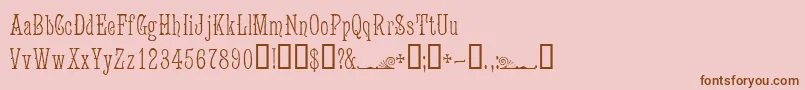 JugendWf-Schriftart – Braune Schriften auf rosa Hintergrund