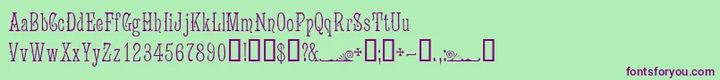 JugendWf Font – Purple Fonts on Green Background