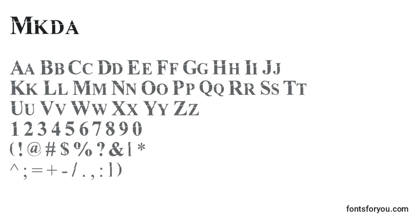 Mkda Font – alphabet, numbers, special characters