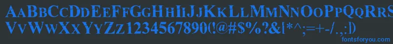 Mkda Font – Blue Fonts on Black Background