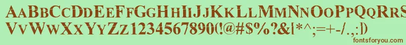 Weitere Informationen zur Mkda-Schriftart Mkda-Schriftart – Braune Schriften auf grünem Hintergrund