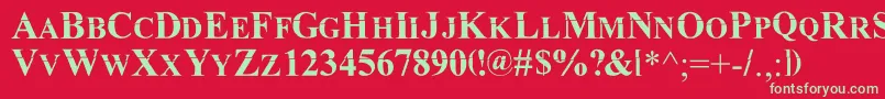 フォントMkda – 赤い背景に緑の文字