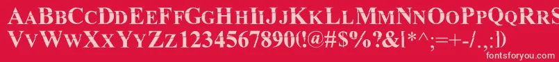 フォントMkda – 赤い背景にピンクのフォント