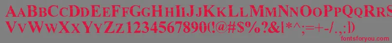 フォントMkda – 赤い文字の灰色の背景