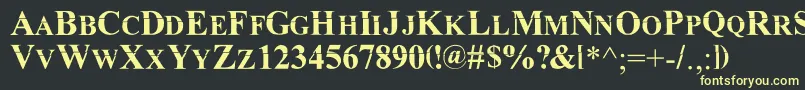 フォントMkda – 黒い背景に黄色の文字