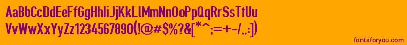 フォントGiveahootbd – オレンジの背景に紫のフォント