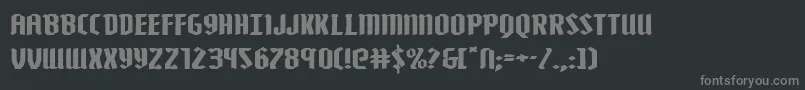 Fonte Zollernextraexpand – fontes cinzas em um fundo preto