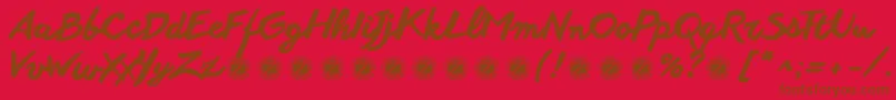 Шрифт AnothershabbyTrial – коричневые шрифты на красном фоне