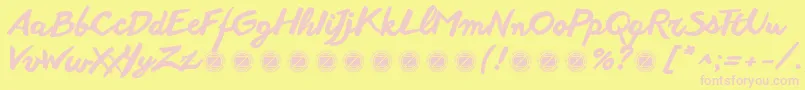 AnothershabbyTrial Font – Pink Fonts on Yellow Background