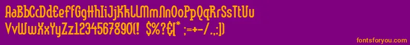 LinotypemethodAntique Font – Orange Fonts on Purple Background