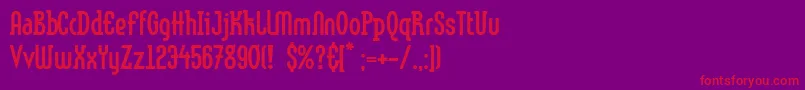 LinotypemethodAntique Font – Red Fonts on Purple Background