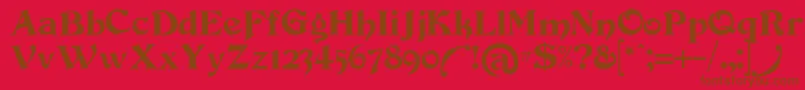 Devinne Font – Brown Fonts on Red Background
