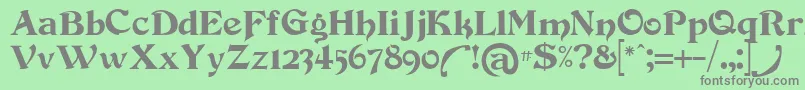 フォントDevinne – 緑の背景に灰色の文字