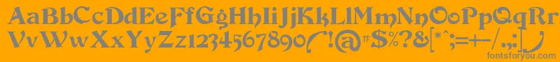 Devinne Font – Gray Fonts on Orange Background