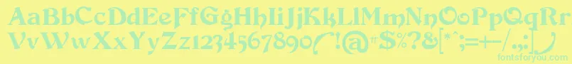 Czcionka Devinne – zielone czcionki na żółtym tle