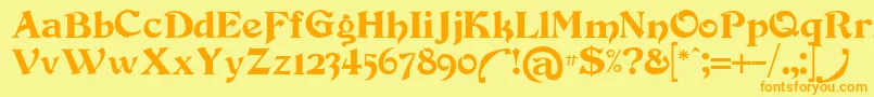 Devinne Font – Orange Fonts on Yellow Background