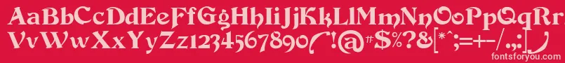 Devinne Font – Pink Fonts on Red Background
