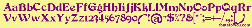 Devinne Font – Purple Fonts on Yellow Background