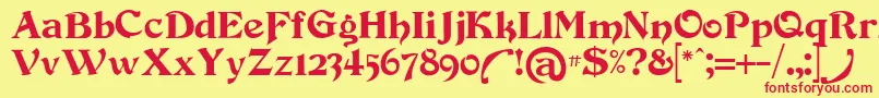Devinne Font – Red Fonts on Yellow Background
