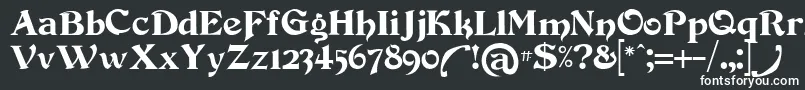 フォントDevinne – 黒い背景に白い文字