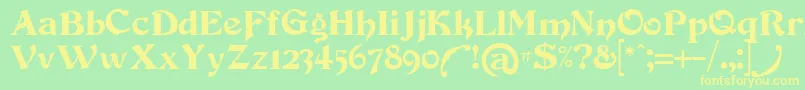 Devinne Font – Yellow Fonts on Green Background