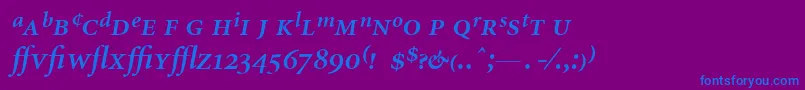 MinionExpertSemiboldItalic Font – Blue Fonts on Purple Background