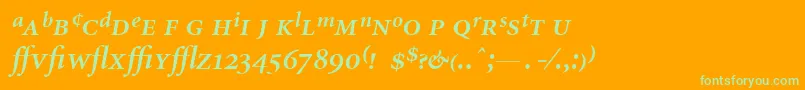 MinionExpertSemiboldItalic Font – Green Fonts on Orange Background