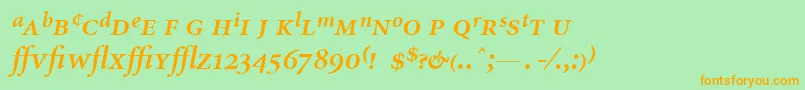 MinionExpertSemiboldItalic Font – Orange Fonts on Green Background