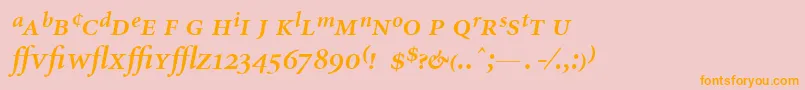 MinionExpertSemiboldItalic Font – Orange Fonts on Pink Background
