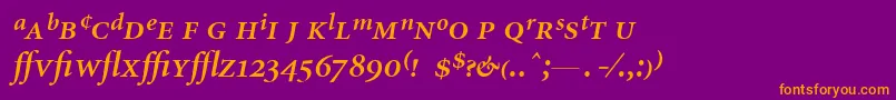 MinionExpertSemiboldItalic Font – Orange Fonts on Purple Background