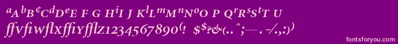 MinionExpertSemiboldItalic Font – Pink Fonts on Purple Background