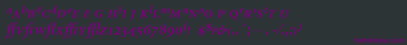 MinionExpertSemiboldItalic Font – Purple Fonts on Black Background