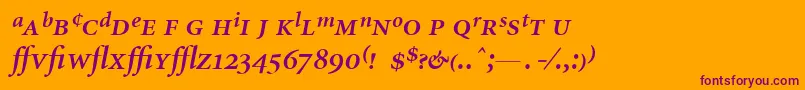 MinionExpertSemiboldItalic Font – Purple Fonts on Orange Background