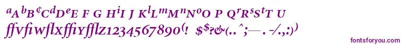 MinionExpertSemiboldItalic Font – Purple Fonts on White Background
