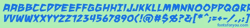 Maneaterbb ffy Font – Blue Fonts on Green Background