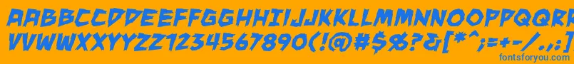 フォントManeaterbb ffy – オレンジの背景に青い文字