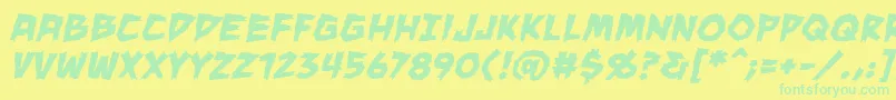 Шрифт Maneaterbb ffy – зелёные шрифты на жёлтом фоне