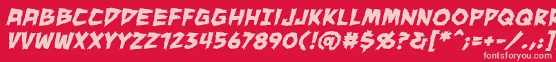 Maneaterbb ffy-fontti – vaaleanpunaiset fontit punaisella taustalla