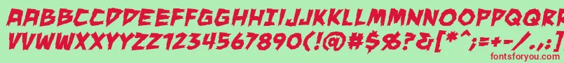 Maneaterbb ffy Font – Red Fonts on Green Background