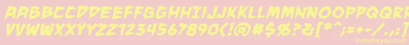 Maneaterbb ffy Font – Yellow Fonts on Pink Background