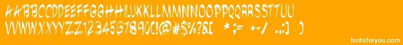 BrushshopRegular Font – White Fonts on Orange Background
