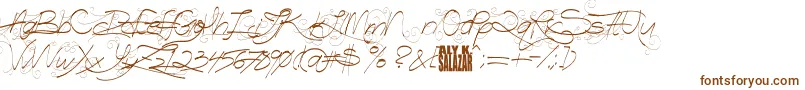 Шрифт TurnBackTime – коричневые шрифты на белом фоне