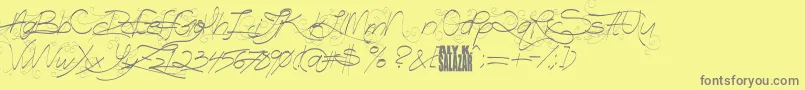 Шрифт TurnBackTime – серые шрифты на жёлтом фоне