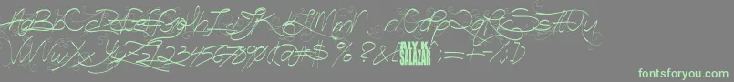 Шрифт TurnBackTime – зелёные шрифты на сером фоне