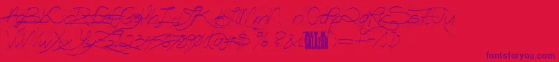 TurnBackTime Font – Purple Fonts on Red Background
