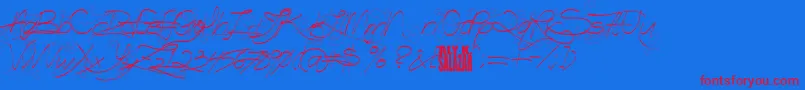 フォントTurnBackTime – 赤い文字の青い背景